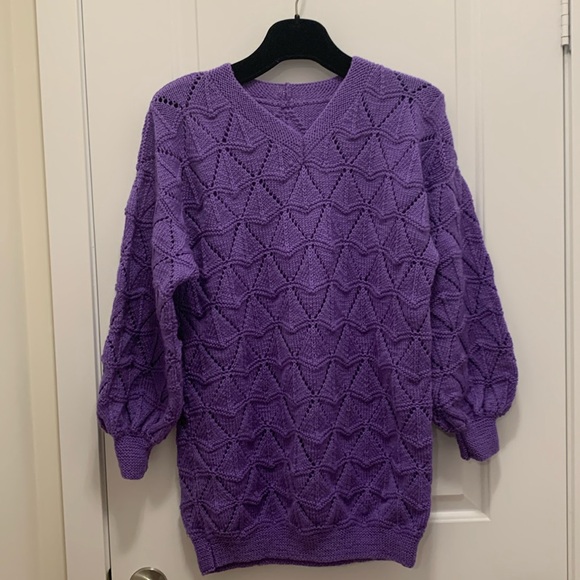 Purple knitted sweater L - Picture 1 of 5